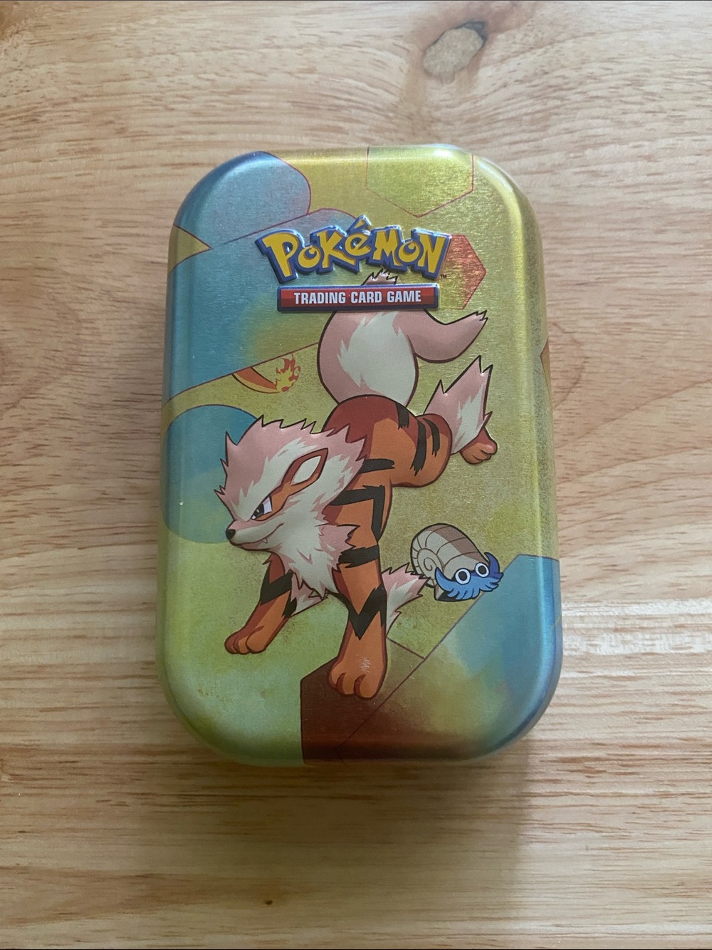 Pokemon Metal Card Tin with coin and random cards inside